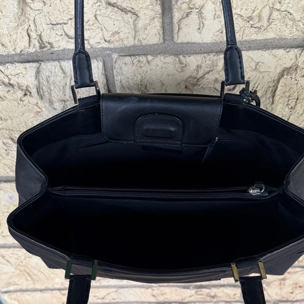 Casual Corner bag Handbag Elegant Black Tote Bag Leather Nylon